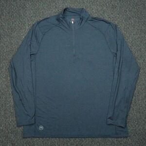 Travis‎ Mathew Pullover Mens XXL Blue Quarter Zip Striped Stretch 2XL